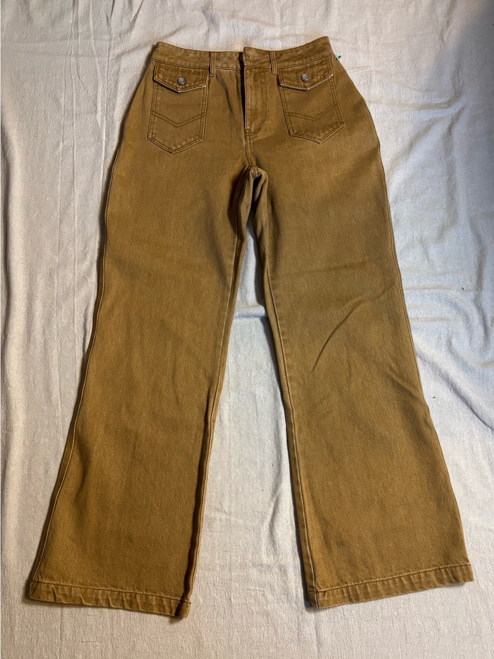 Avec Les Filles Wide-Leg Jeans in Warm Mustard 28